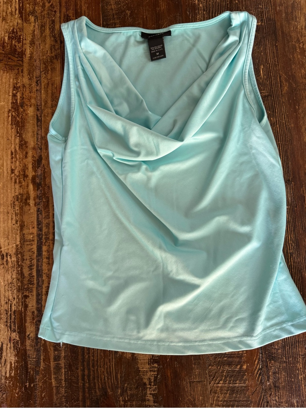 Express Light Blue Draped Cowl Neck Camisole